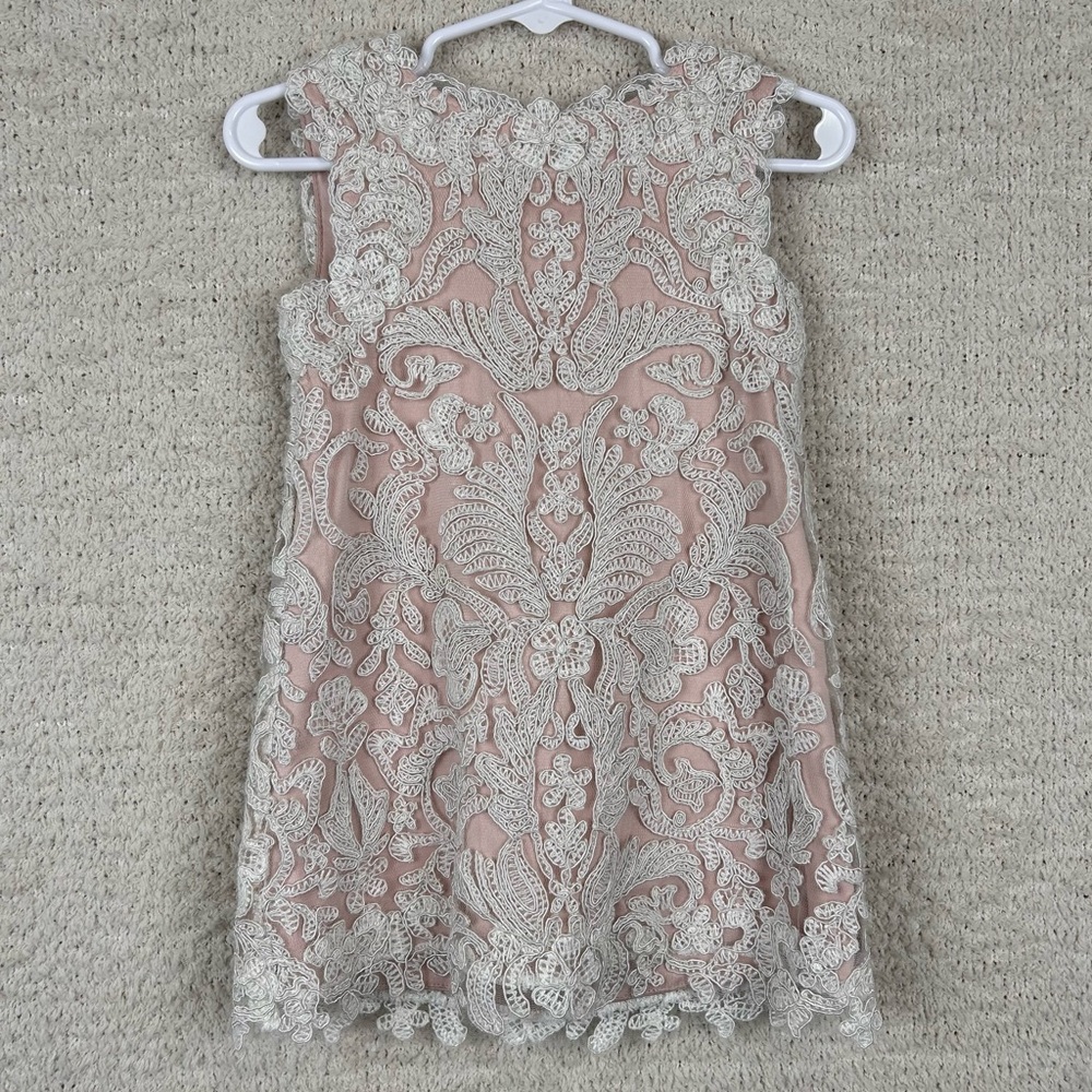 TADASHI SHOJI Girls Dress 2T Honeysuckle Flower Girl Corded Lace Pink Bridal